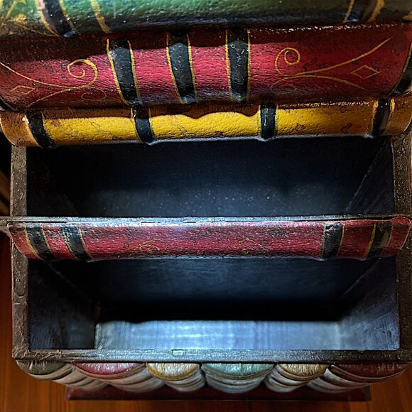 VTG Gilded Wooden Book Desktop Organizer Bills Letters Etc - Picture 6 of 9